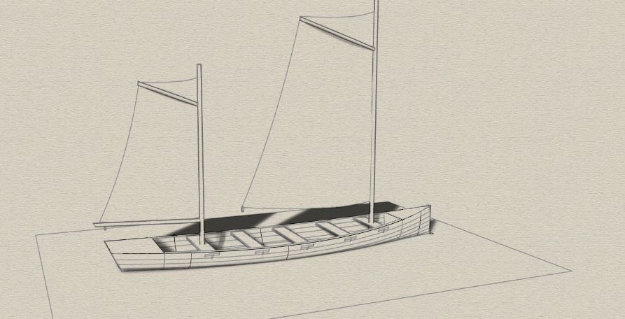 Construction of a 8 meters sailing rowing yole